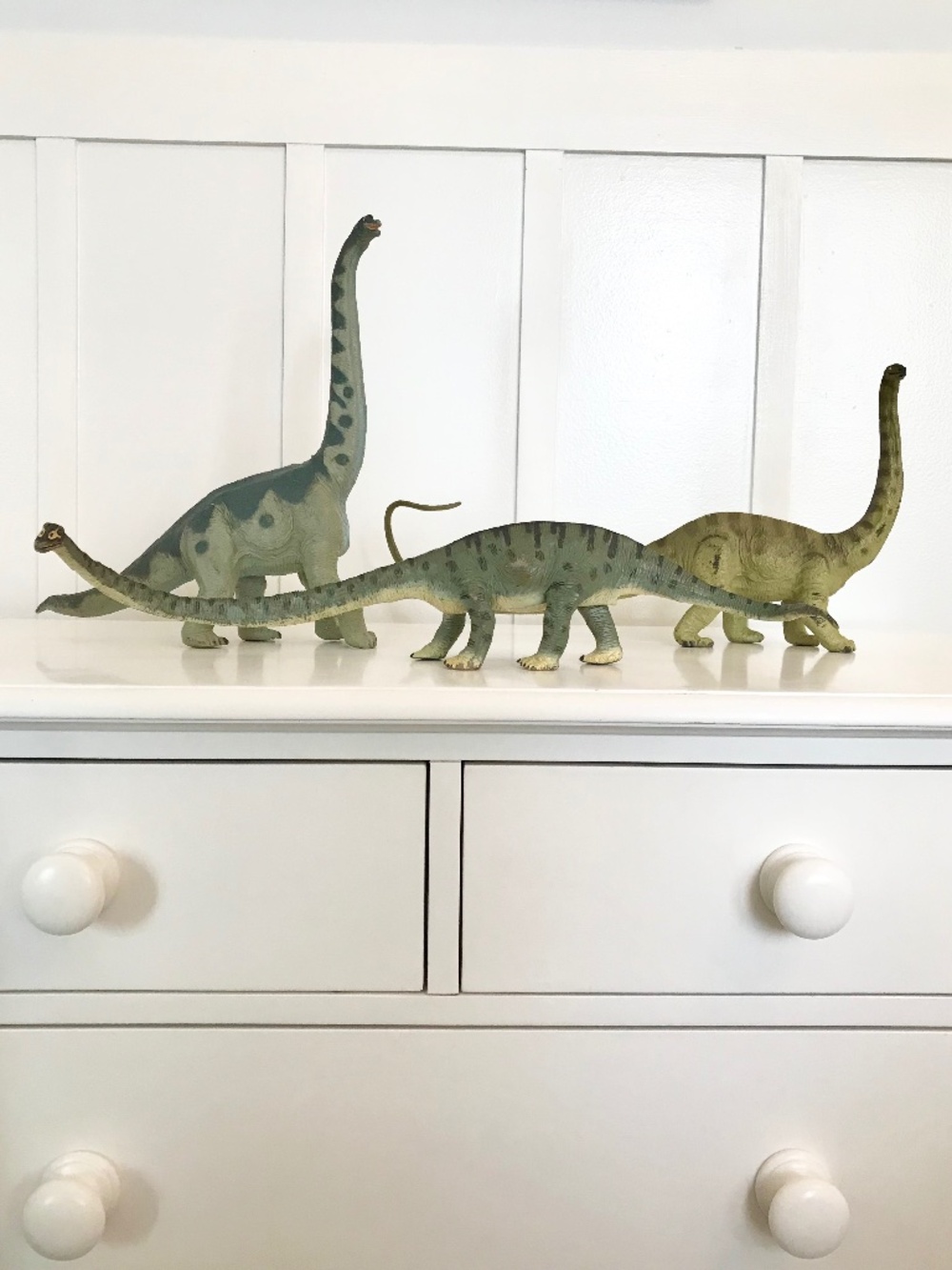 VINTAGE CARNEGIE DINOSAUR LOT OF 3 LARGE BRACHIOSAURUS DIPLODOCUS MAMENCHISAURUS